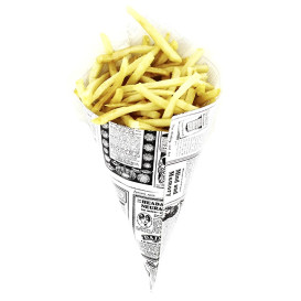 Paper Food Cone Grease-Proof "Times" 34cm 400g (250 Units)
