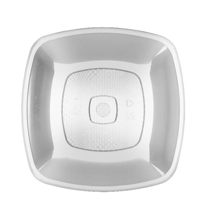 Plastic Plate Flat Clear Square shape PS 30 cm (12 Units) Plastic Plate Flat Clear Square shape PS 30 cm (12 Units)