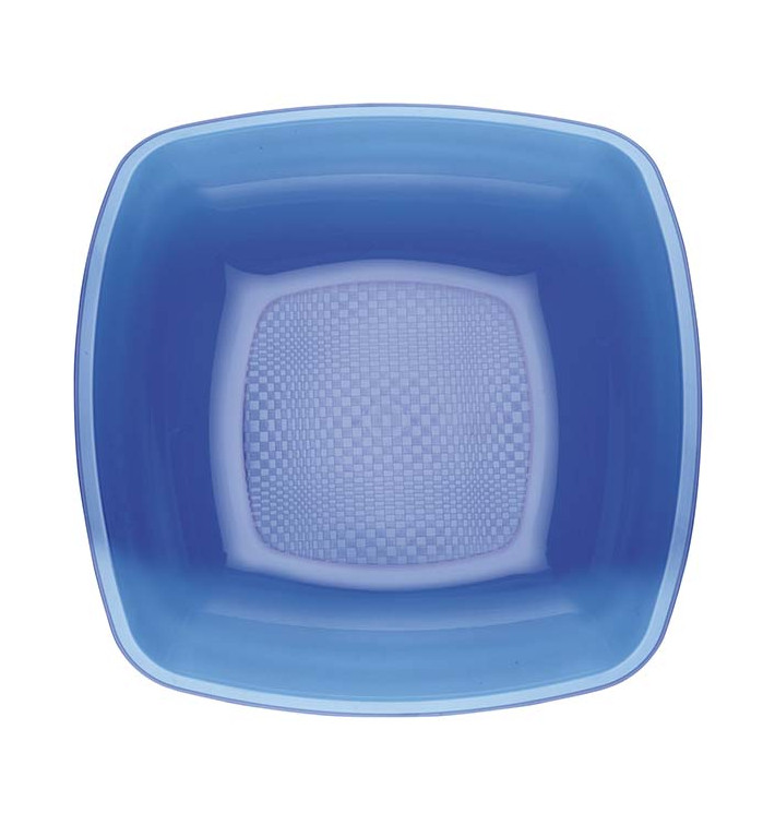 Plastic Plate Deep Blue Square shape PS 18 cm (25 Units) Plastic Plate Deep Blue Square shape PS 18 cm (25 Units)