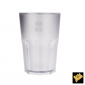 Plastic Glass SAN Reusable "Frost" Clear 400 ml (5 Units) 