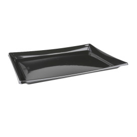 Plastic Platter Rectangular Shape Black 16x22cm (300 Uds)