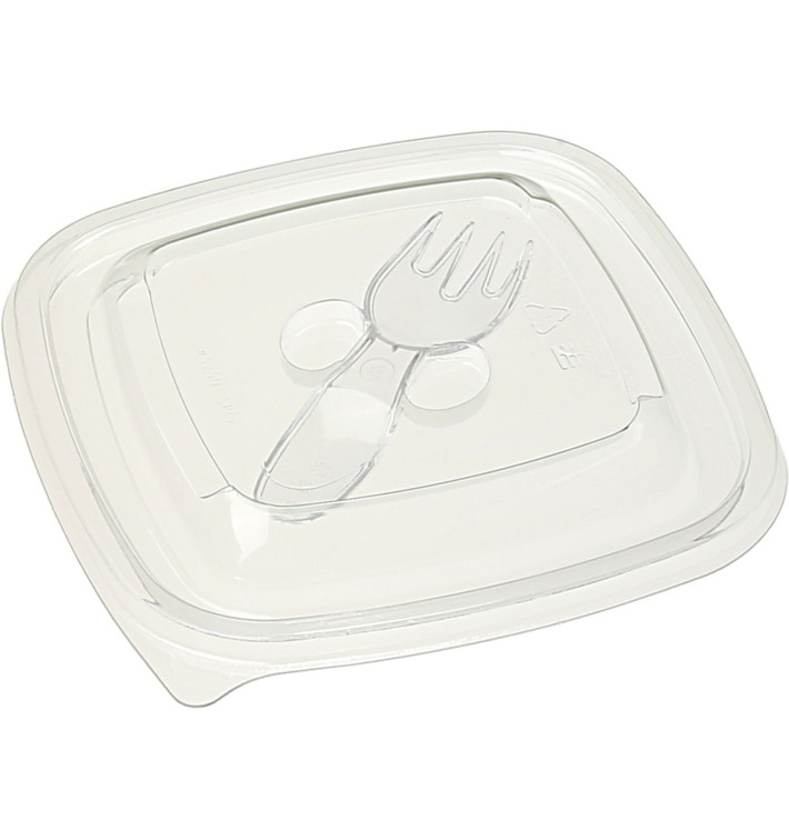 Plastic Lid for Bowl with Plastic Fork 125x125mm (50 Units) Plastic Lid for Bowl with Plastic Fork 125x125mm (50 Units)