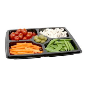 Plastic Tray Rectangular Shape Black 7C 31,6x26,5x3cm (50 Uds)