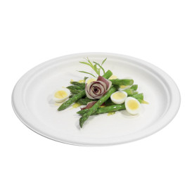 Sugarcane Plate White Ø26 cm (50 Units) 