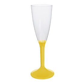 Plastic Stemmed Flute Sparkling Wine Yellow 120ml 2P (200 Units)