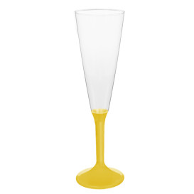 Plastic Stemmed Flute Sparkling Wine Yellow 160ml 2P (40 Units)