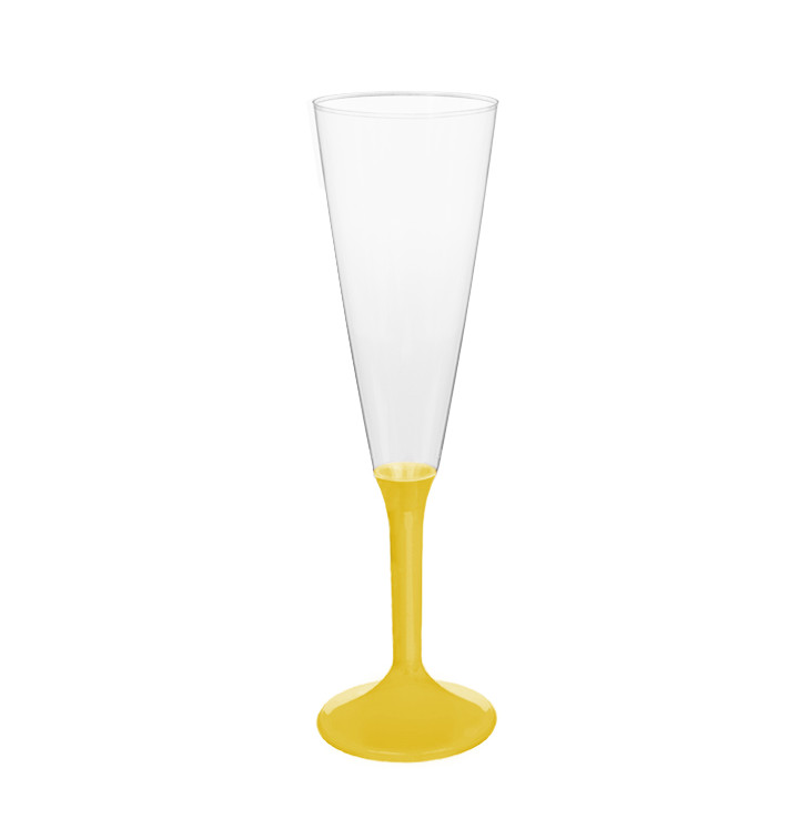 Plastic Stemmed Flute Sparkling Wine Yellow 160ml 2P (200 Units) Plastic Stemmed Flute Sparkling Wine Yellow 160ml 2P (200 Units)