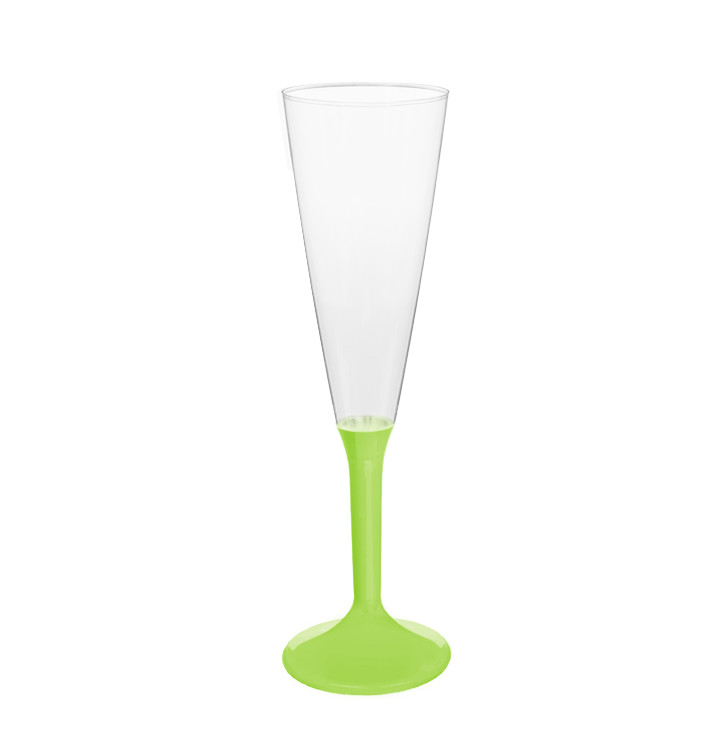 Plastic Stemmed Flute Sparkling Wine Lime Green 160ml 2P (200 Units) Plastic Stemmed Flute Sparkling Wine Lime Green 160ml 2P (200 Units)