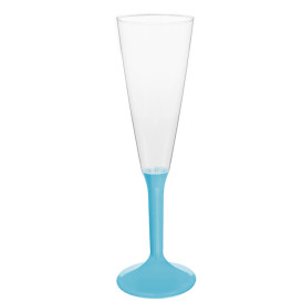 Plastic Stemmed Flute Sparkling Wine Turquoise 160ml 2P (40 Units)