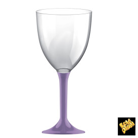 Plastic Stemmed Glass Wine Lilac Removable Stem 300ml (200 Units)