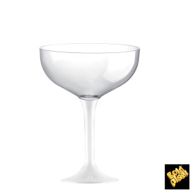 Plastic Stemmed Flute White 200ml 2P (200 Units)