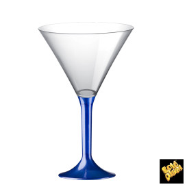 Plastic Stemmed Glass Cocktail Blue Pearl 185ml 2P (200 Units)