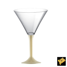 Plastic Stemmed Glass Cocktail Cream 185ml 2P (40 Units)