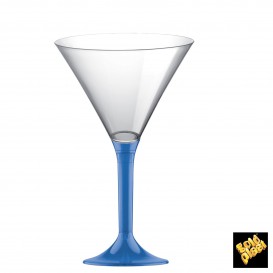 Plastic Stemmed Glass Cocktail Blue Clear 185ml 2P (200 Units)