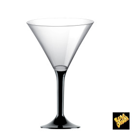 Plastic Stemmed Glass Cocktail Black 185ml 2P (200 Units)