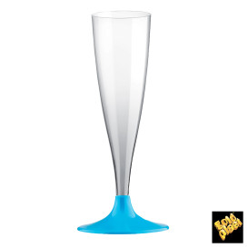 Plastic Stemmed Flute Sparkling Wine Turquoise 140ml 2P (400 Units)