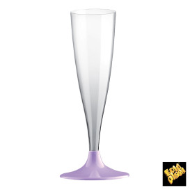 Plastic Stemmed Flute Sparkling Wine Lilac 140ml 2P (20 Units)