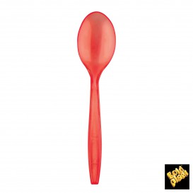 Plastic Spoon PS Premium Red 19cm (50 Units) 