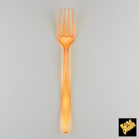 Plastic Fork PS Premium Orange 19cm (50 Units)