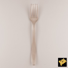 Plastic Fork PS Premium Beige 19cm (50 Units) 