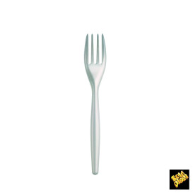 Plastic Fork PS "Easy" White Pearl 18cm (500 Units)