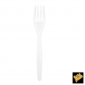 Plastic Fork PS "Easy" White 18cm (500 Units)
