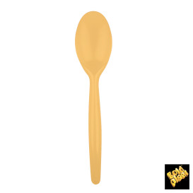 Plastic Spoon PS "Easy" Gold 18,5 cm (20 Units) 