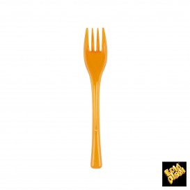 Plastic Fork PS "Fly" Orange Clear 14cm (50 Units) 