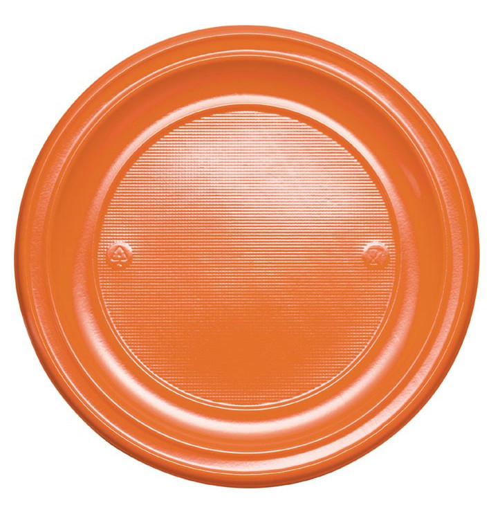 Plastic Plate PS Flat Orange Ø22 cm (30 Units) Plastic Plate PS Flat Orange Ø22 cm (30 Units)