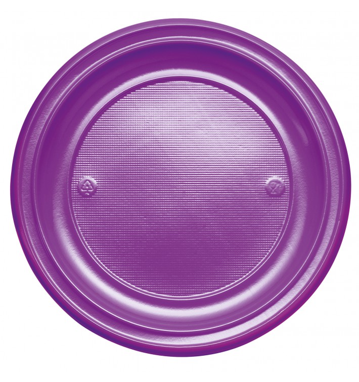 Plastic Plate PS Flat Violet Ø22 cm (780 Units)