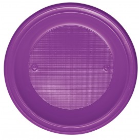 Plastic Plate PS Deep Violet Ø22 cm (600 Units)