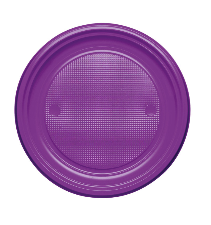 Plastic Plate PS Flat Violet Ø17 cm (50 Units) Plastic Plate PS Flat Violet Ø17 cm (50 Units)