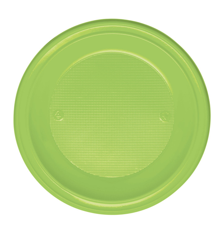 Plastic Plate PS Deep Lime Green Ø22 cm (30 Units) Plastic Plate PS Deep Lime Green Ø22 cm (30 Units)