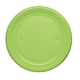 Plastic Plate PS Flat Lime Green Ø17 cm (1100 Units)