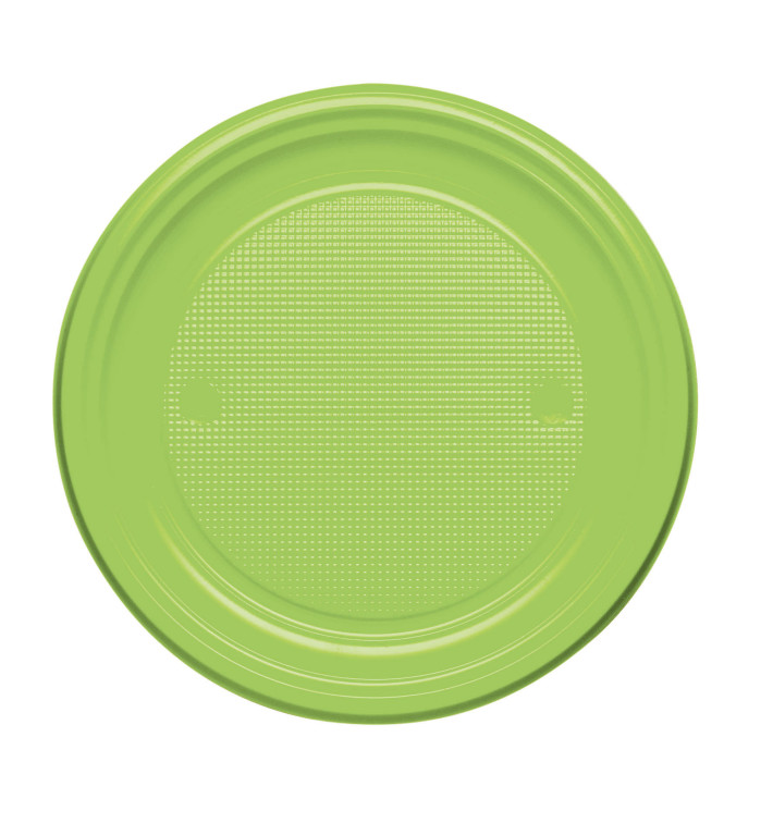 Plastic Plate PS Flat Lime Green Ø17 cm (50 Units) Plastic Plate PS Flat Lime Green Ø17 cm (50 Units)