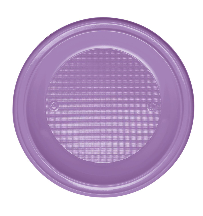 Plastic Plate PS Deep Lilac Ø22 cm (30 Units) Plastic Plate PS Deep Lilac Ø22 cm (30 Units)