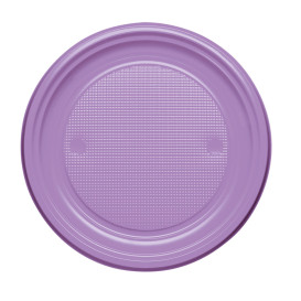 Plastic Plate PS Flat Lilac Ø17 cm (50 Units) 