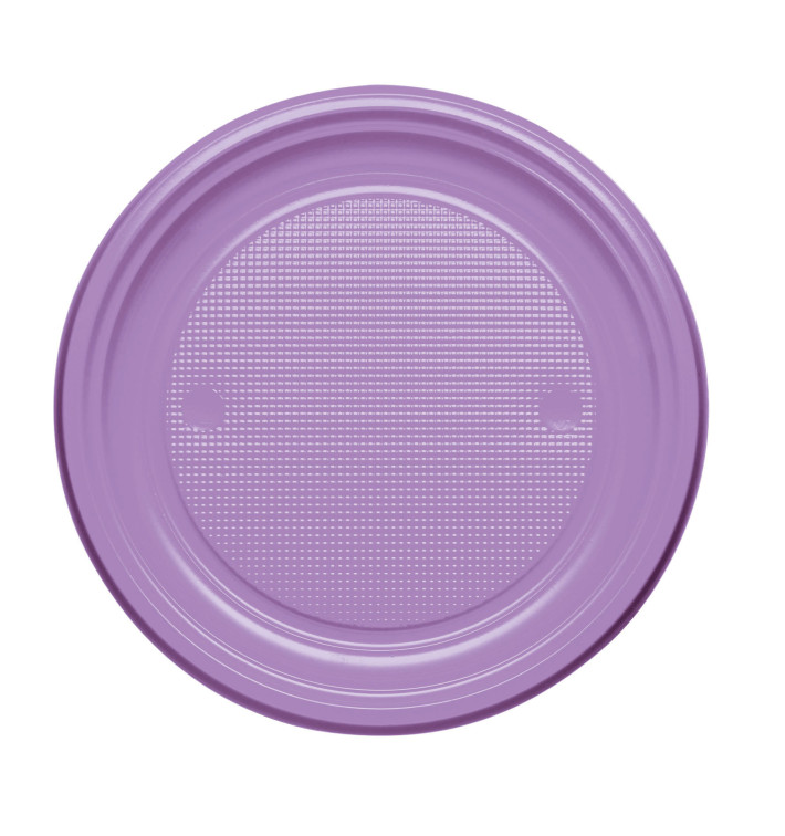 Plastic Plate PS Flat Lilac Ø17 cm (50 Units) Plastic Plate PS Flat Lilac Ø17 cm (50 Units)