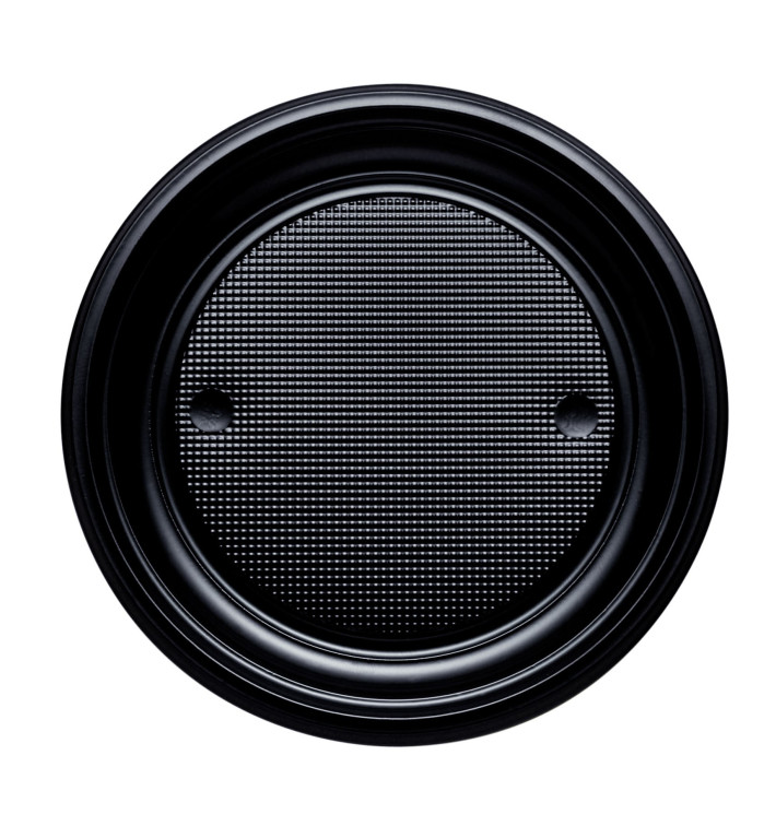 Plastic Plate PS Flat Black Ø17 cm (50 Units) Plastic Plate PS Flat Black Ø17 cm (50 Units)