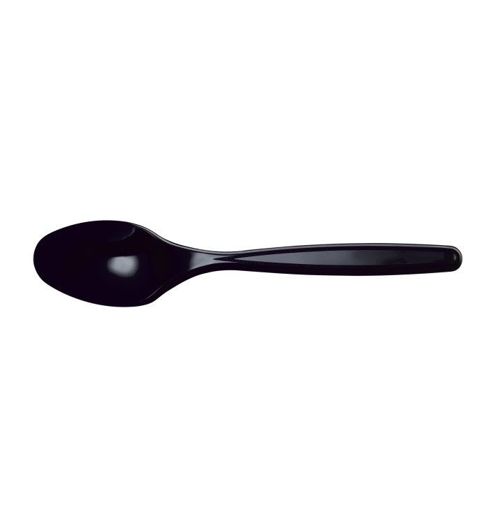 Plastic Teaspoon PS Black 12cm (1200 Units) Plastic Teaspoon PS Black 12cm (1200 Units)