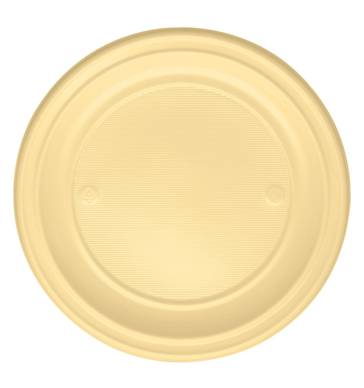 Plastic Plate PS Flat Cream Ø22 cm (30 Units) Plastic Plate PS Flat Cream Ø22 cm (30 Units)