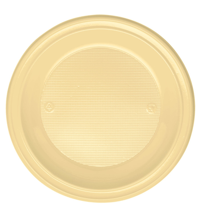 Plastic Plate PS Deep Cream Ø22 cm (600 Units) Plastic Plate PS Deep Cream Ø22 cm (600 Units)