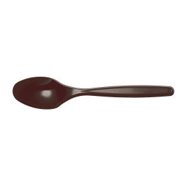 Plastic Teaspoon PS Chocolate 12cm (40 Units) 