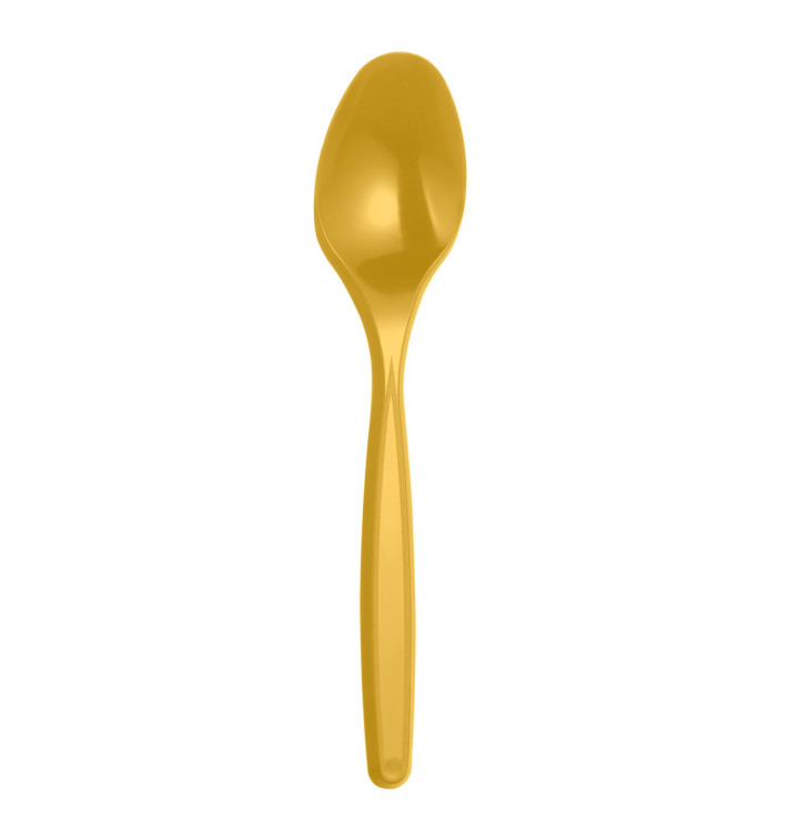 Plastic Teaspoon PS Gold 12cm (40 Units) Plastic Teaspoon PS Gold 12cm (40 Units)