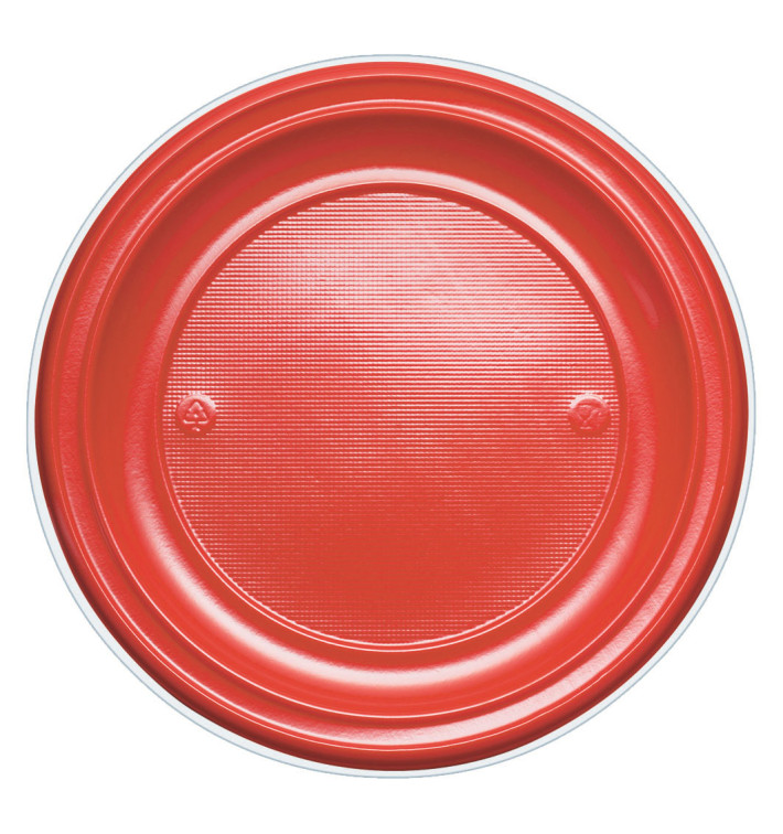 Plastic Plate PS Flat Red Ø22 cm (30 Units) Plastic Plate PS Flat Red Ø22 cm (30 Units)