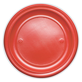 Plastic Plate PS Flat Red Ø22 cm (780 Units)