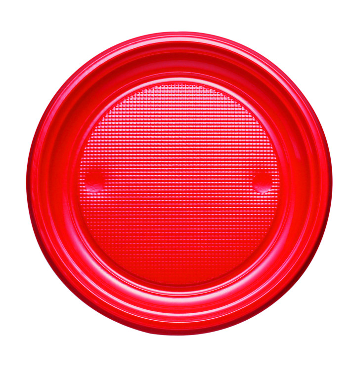 Plastic Plate PS Flat Red Ø17 cm (50 Units) Plastic Plate PS Flat Red Ø17 cm (50 Units)