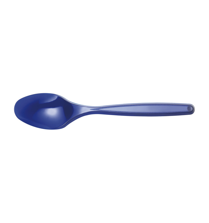 Plastic Teaspoon PS Dark Blue 12cm (40 Units) Plastic Teaspoon PS Dark Blue 12cm (40 Units)