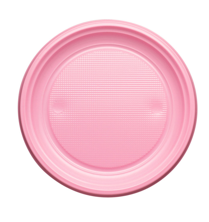 Plastic Plate PS Flat Pink Ø17 cm (1100 Units) Plastic Plate PS Flat Pink Ø17 cm (1100 Units)