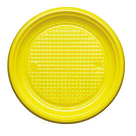 Plastic Plate PS Flat Yellow Ø22 cm (780 Units)